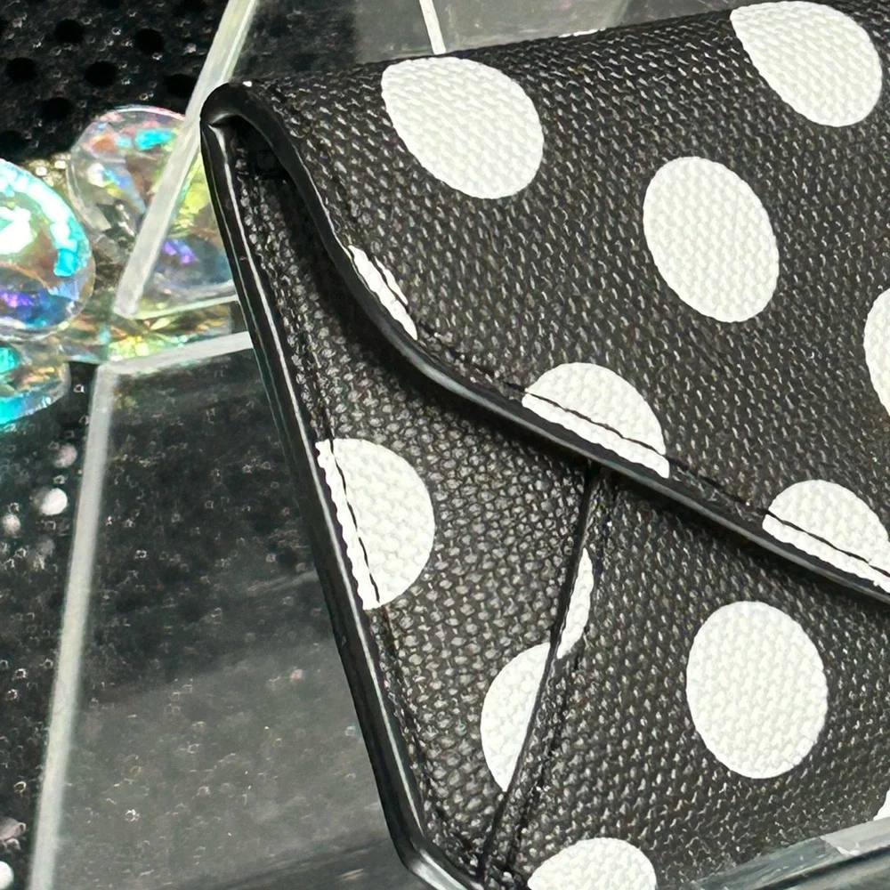 Kate Spade for Target Polka Dot Small Envelope Wallet - Blk & Wht Approx. 4 x 3 - Picture 9 of 9